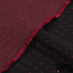 Jacquard Coton Tissé Teint motif Rayure Fantaisie Horizontale Noir Blanc Rose Fluo Bleu Nautique