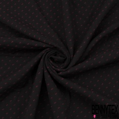 Jacquard Coton Tissé Teint motif Rayure Fantaisie Horizontale Noir Blanc Rose Fluo Bleu Nautique