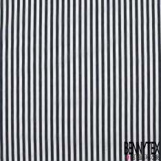 Coton Polyamide Elasthanne imprimé Grand Carreau Vichy Noir Blanc petite laize