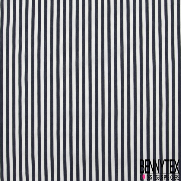Coton Polyamide Elasthanne imprimé Grand Carreau Vichy Noir Blanc petite laize