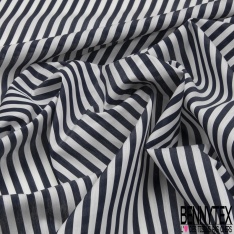 Coton Polyamide Elasthanne imprimé Grand Carreau Vichy Noir Blanc petite laize