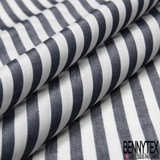 Coton Polyamide Elasthanne imprimé Grand Carreau Vichy Noir Blanc petite laize