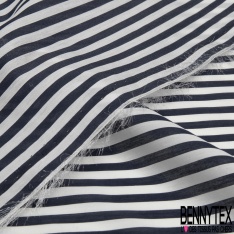 Coton Polyamide Elasthanne imprimé Grand Carreau Vichy Noir Blanc petite laize