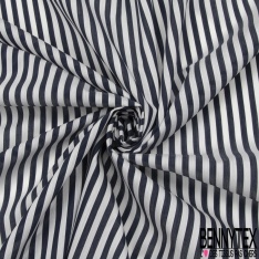 Coton Polyamide Elasthanne imprimé Grand Carreau Vichy Noir Blanc petite laize