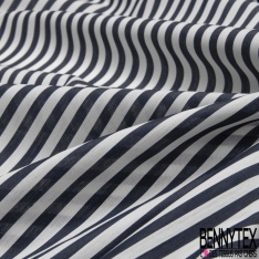 Coton Polyamide Elasthanne imprimé Grand Carreau Vichy Noir Blanc petite laize