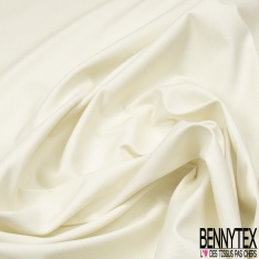 Coupon 3m Gabardine Coton Elasthanne Grainée Uni Blanc Hivernal