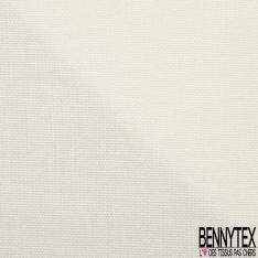 Coupon 3m Gabardine Coton Elasthanne Grainée Uni Blanc Hivernal