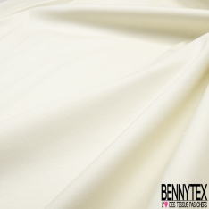Coupon 3m Gabardine Coton Elasthanne Grainée Uni Blanc Hivernal