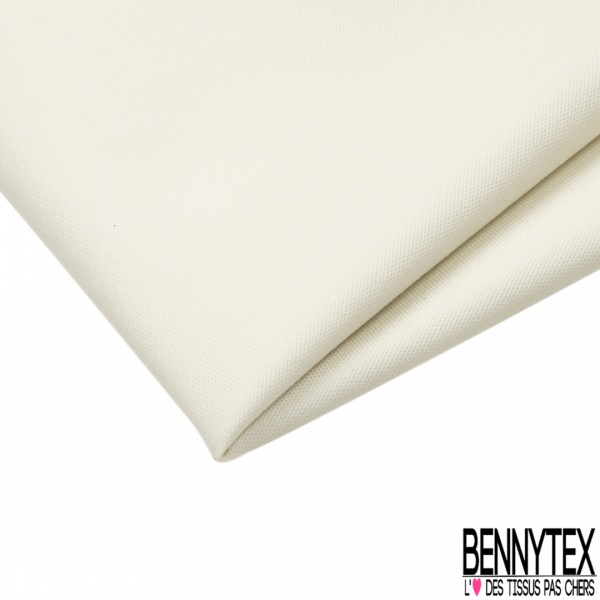Coupon 3m Gabardine Coton Elasthanne Grainée Uni Blanc Hivernal