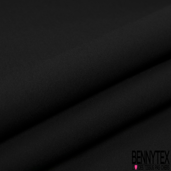 Coupon 3m Gabardine Coton Elasthanne Grainée Uni Noir Profond