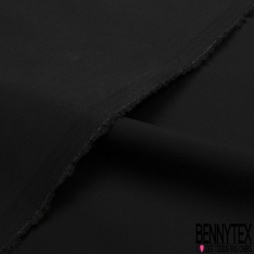 Coupon 3m Gabardine Coton Elasthanne Grainée Uni Noir Profond