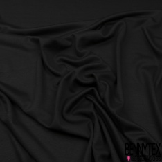 Coupons de 3m de Satin de Coton Elasthanne uni noir brillant