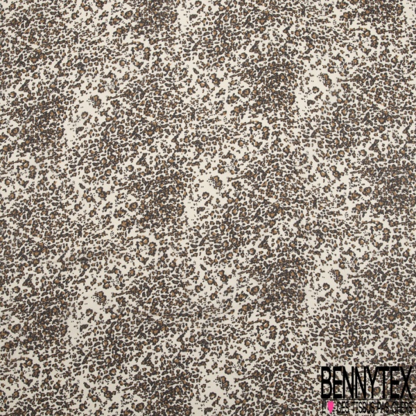 Voile Crêpe Viscose imprimé léopard Fond sable mouvant transparent