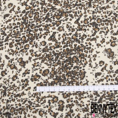 Voile Crêpe Viscose imprimé léopard Fond sable mouvant transparent