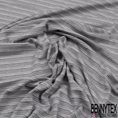 Jersey Viscose imprimé rayures horizontales camaïeu de gris