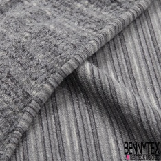 Jersey Viscose imprimé rayures horizontales camaïeu de gris