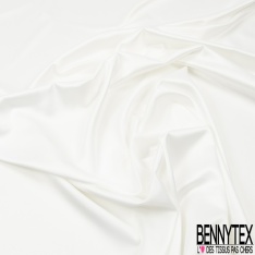 Twill Polyester Léger Elasthanne Uni Blanc Discret