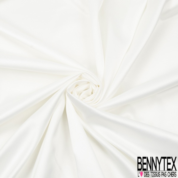 Twill Polyester Léger Elasthanne Uni Blanc Discret