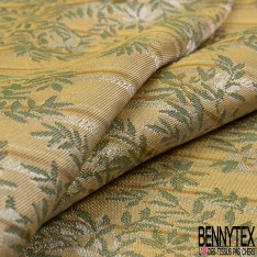Fibranne Jacquard Polyester Tissé Teint motif Rayure Horizontale Mandarine Navajo Branche de Laurier Lin
