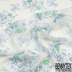 Mousseline de Soie Tie and Die Bleu Couronne Noisette Horizontal