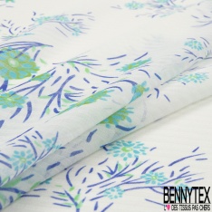 Mousseline de Soie Tie and Die Bleu Couronne Noisette Horizontal
