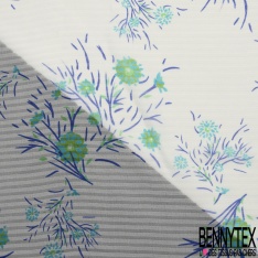 Mousseline de Soie Tie and Die Bleu Couronne Noisette Horizontal