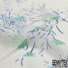 Mousseline de Soie Tie and Die Bleu Couronne Noisette Horizontal
