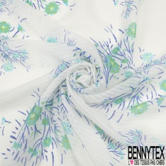 Mousseline de Soie Tie and Die Bleu Couronne Noisette Horizontal