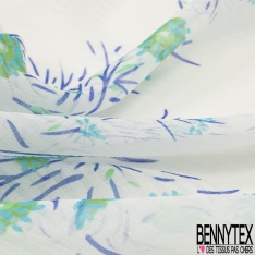 Mousseline de Soie Tie and Die Bleu Couronne Noisette Horizontal
