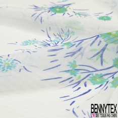 Mousseline de Soie Tie and Die Bleu Couronne Noisette Horizontal