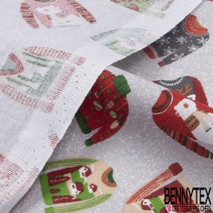 Coton de Noël imprimé petit pull moche de Noël fond gris clair fantaisie