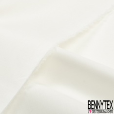 Coupon de 3m Voile de Coton élasthanne uni blanc discret