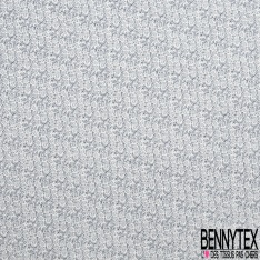 Coupon 3m coton style motif branchage graphique noir fond blanc
