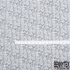 Coupon 3m coton style motif branchage graphique noir fond blanc