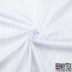 Piqué de coton doux et léger motif minuscule cachemire blanc fond bleu layette