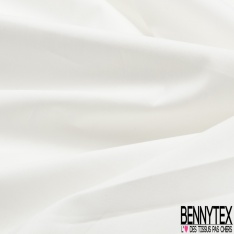 Popeline coton rolls roice uni blanc discret