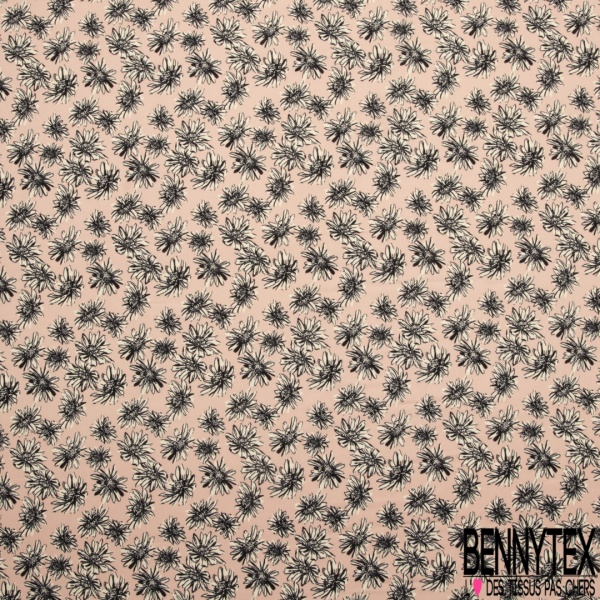 Microfibre Imprimé fleur graphique fond rouge rococo