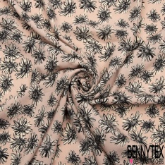 Microfibre Imprimé fleur graphique fond rouge rococo