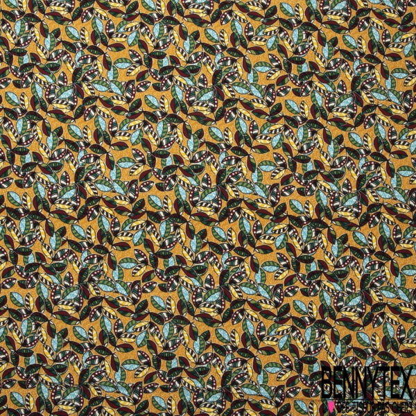 Microfibre Imprimé floral en solarisation sang de taureau ocre vieux rose blanc fond noir