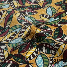Microfibre Imprimé floral en solarisation sang de taureau ocre vieux rose blanc fond noir