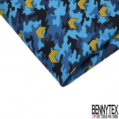 Coupon 3m coton imprimé préhistoire dinosaure camouflage fond raffia