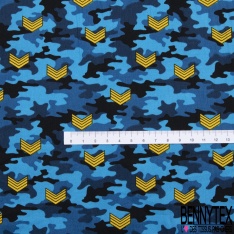 Coupon 3m coton imprimé préhistoire dinosaure camouflage fond raffia