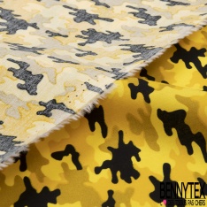 Coupon 3m coton imprimé camouflage ton bleu