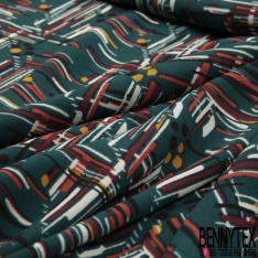 Microfibre imprimé hâchure abstraite picturale multicolore fond jongle sombre