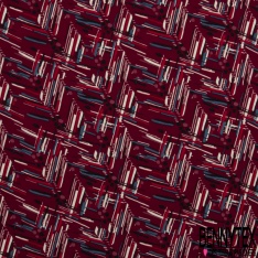Microfibre imprimé hâchure abstraite picturale multicolore fond jongle sombre