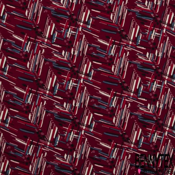 Microfibre imprimé hâchure abstraite picturale multicolore fond jongle sombre