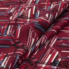 Microfibre imprimé hâchure abstraite picturale multicolore fond jongle sombre