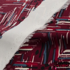 Microfibre imprimé hâchure abstraite picturale multicolore fond jongle sombre