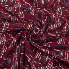 Microfibre imprimé hâchure abstraite picturale multicolore fond jongle sombre