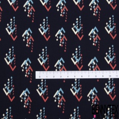 Microfibre Imprimé trio de flèche en pointillé bleu de l'air blanc vermillon fond bleu insigne
